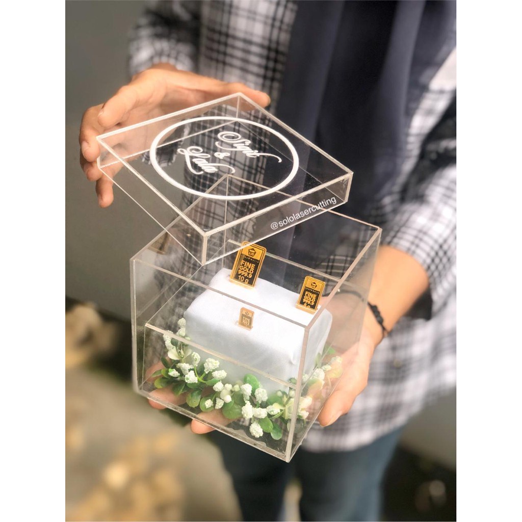 READY aqua box logam mulia mahar akrilik | custom acrylic box mahar kekinian TERLARIS