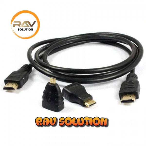 KABEL HDMI 3 IN 1 / KABEL HDMI 3IN1 (HDMI + MINI HDMI + MICRO HDMI)