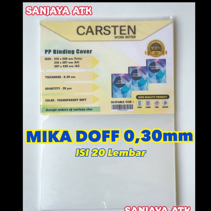 

Rak Cover Mika Jilid Doff Atau Pp Pasir A4 0.30Mm Isi 20 Lembar