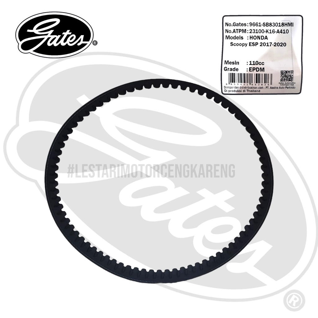 V-BELT VANBELT BELT SCOOPY FI LED 2017 2020 K16 K93 ORI GATES THAILAND