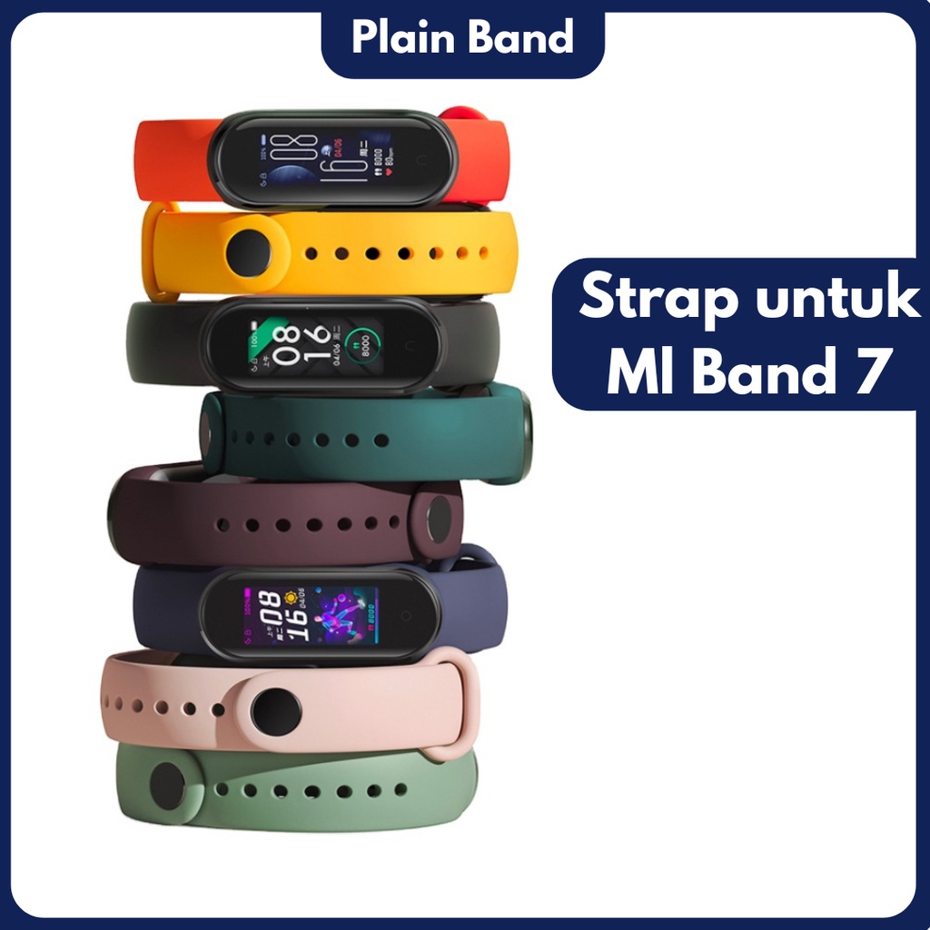 Plain Strap untuk Ml Band 5 6 7 Tali smartband M7 Band M5 Band M6