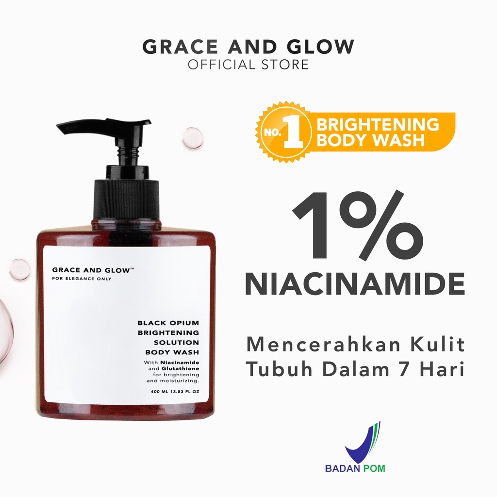 Grace And Glow Black Opium Brightening Body Wash -Sabun Mandi Cair Mencerahkan Kulit dan Melembabkan Kulit