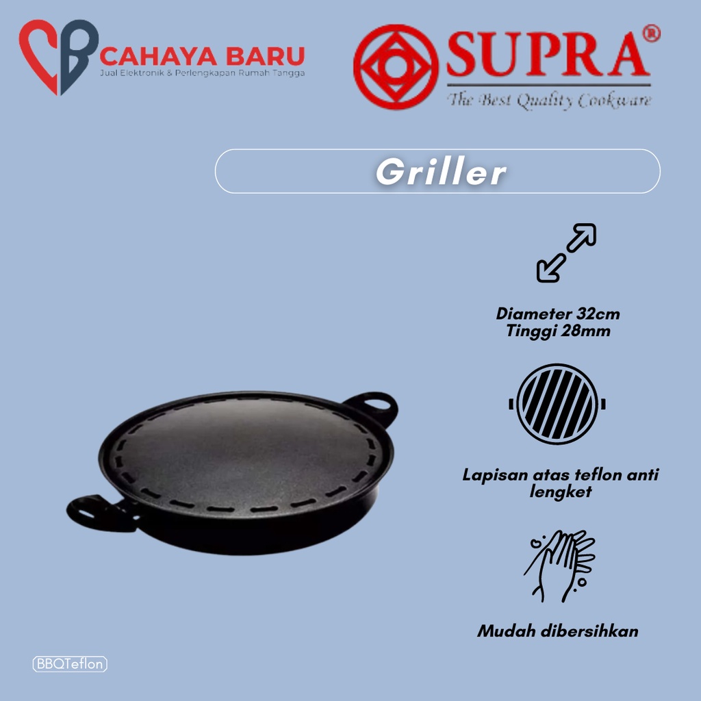 SUPRA BBQ 32CM TEFLON