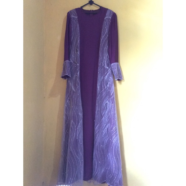 Gamis/Baju/Dress [ PRELOVED ] Warna Ungu Tua + Tile