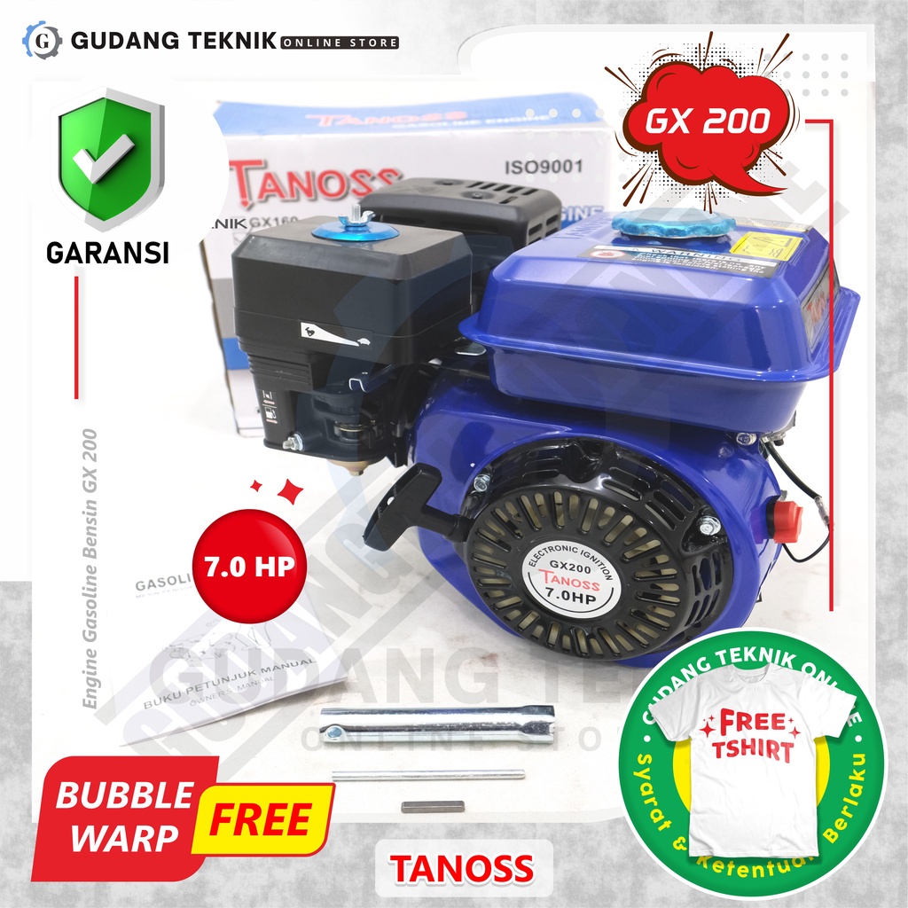Engine TANOSS TESLA GX160 GX200 / Mesin Penggerak Serba Guna  - Engine Gasoline Bensin TANOSS GX 160 200