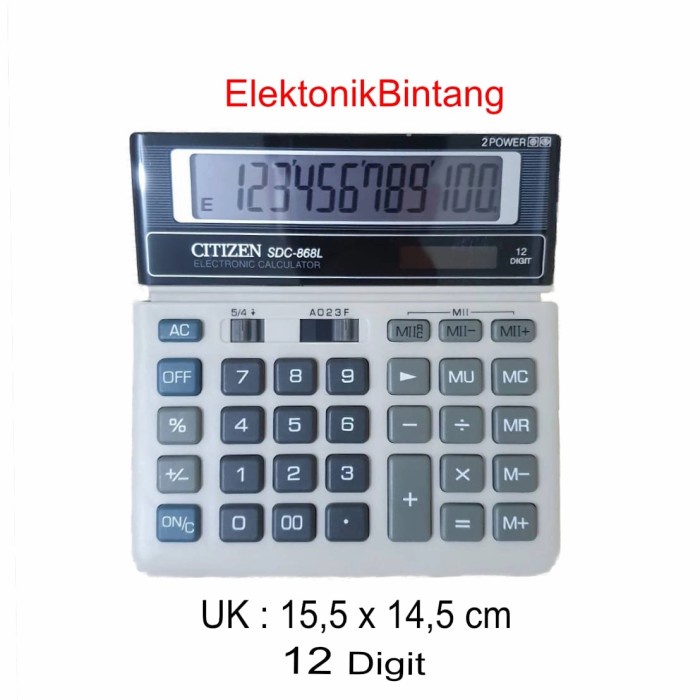 

Calculate Kalkulator Citizen Sdc 868L - Kalkulator Sedang - Kalkulator 12 Digit