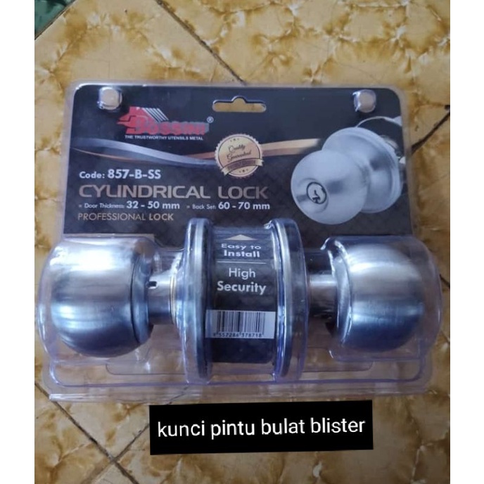 Kunci pintu bulat Blister BOSSINI Stainlys