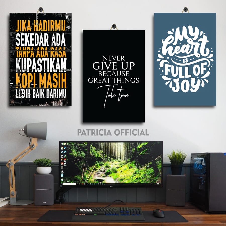 DEKORASI KAMAR QUOTES BISNIS KERJA 20X30 PDWCR/LU1IT/ DEKORASI RUANG BOB SADINO QUOTE / HIASAN DINDI