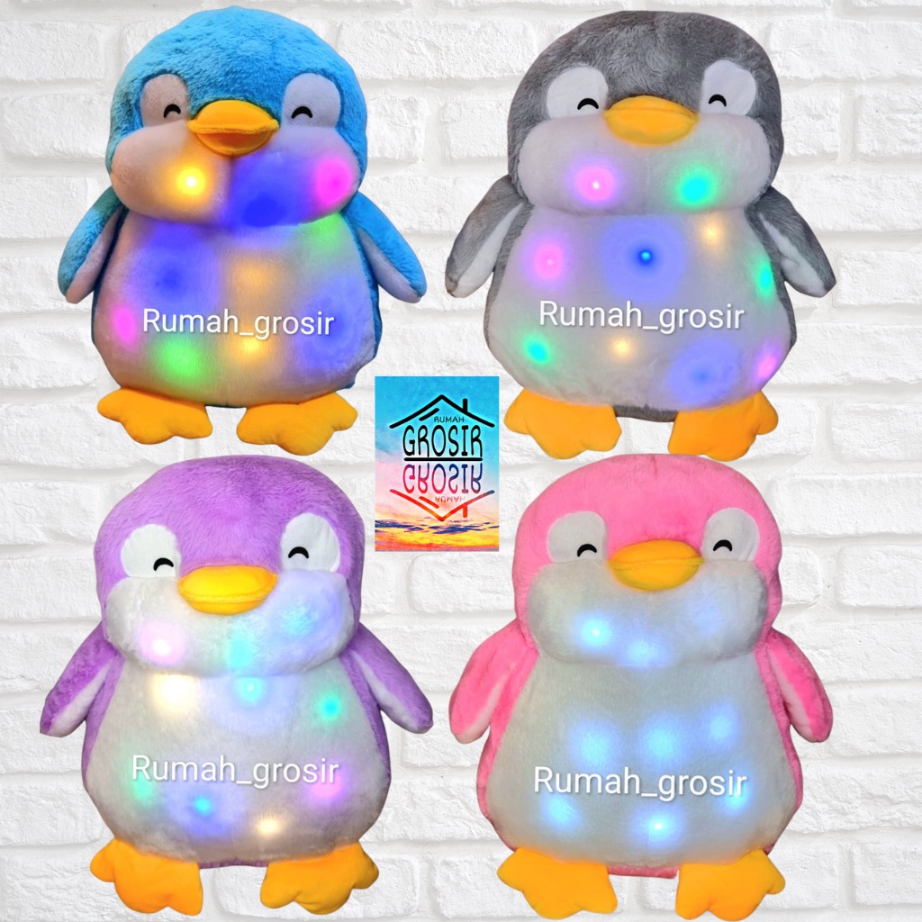 Jual Boneka Penguin Pinguin Lucu Chubby Plush Mewah Ukuran Besar Led