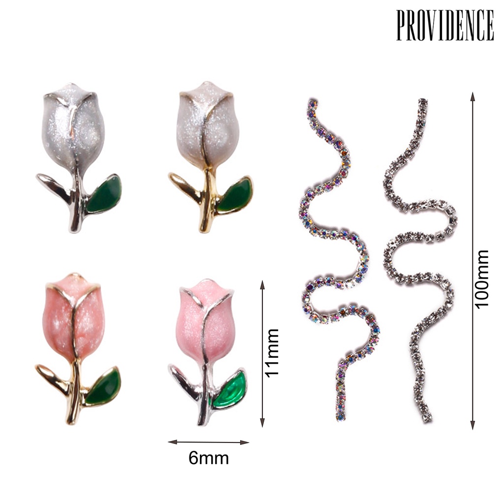 Providence 1 Pak Hiasan Kuku 3D Bentuk Bunga Tulip Bahan Resin Untuk Nail Art Wanita