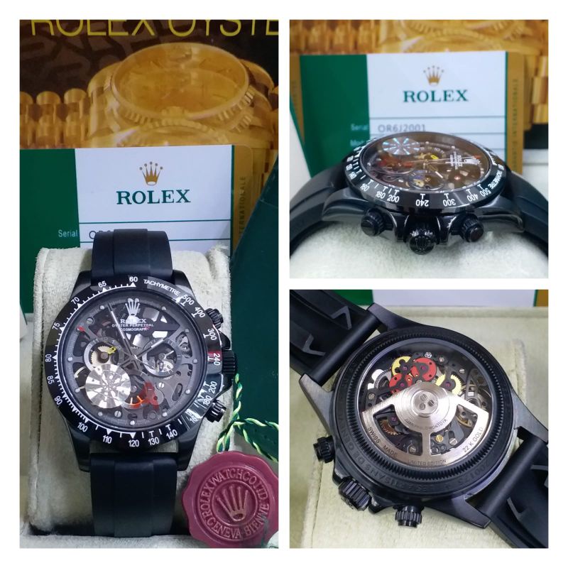 Jam Tangan Pria Rolex Daytona Black Juan Pablo Montoya Automatic Ultimate Clone BY LS Factory