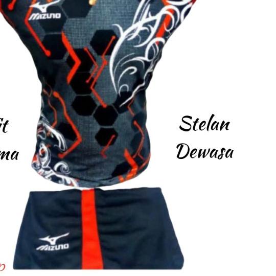 Jersey badminton Jersey olahraga stelan mizuno terbaru - Hitam merah, M