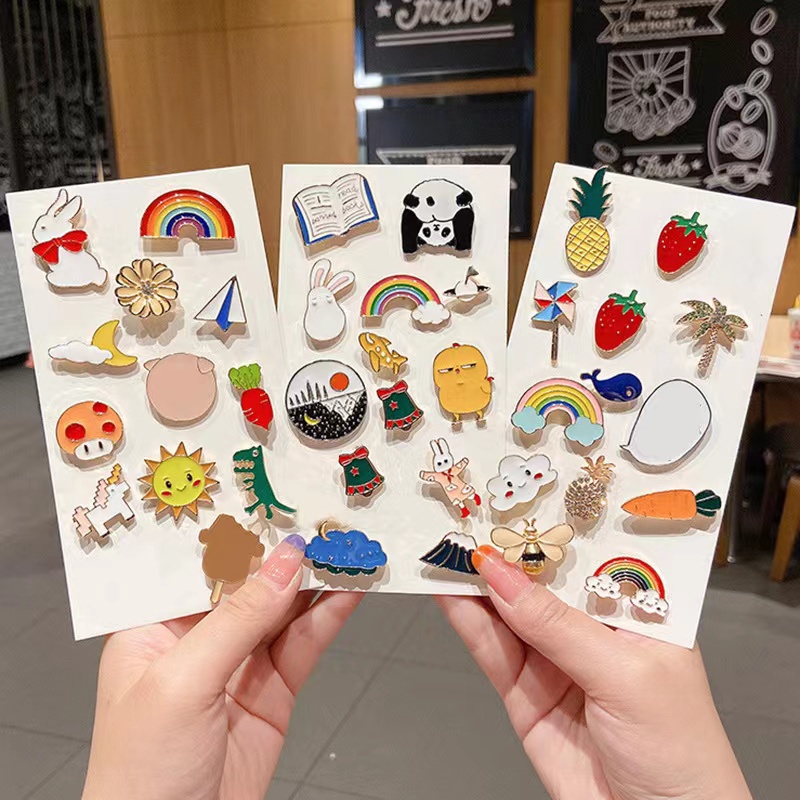 Pin Bros Fashion Bros Desain Kartun Lucu Gaya Korea Untuk Aksesoris Perhiasan