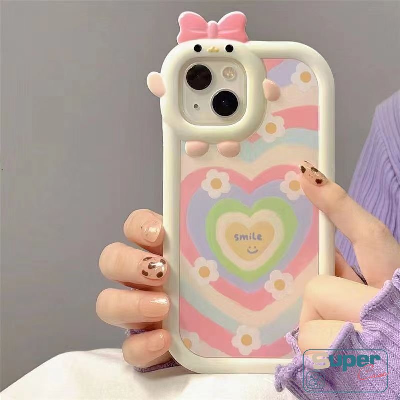 Case Lensa 3D Bow Monster Untuk Samsung A04 A14 A12 A73 A03 A13 A04s A04E A50 A50s A30s A51 A31 A52 A52s A53 A22 A11 A02s A23 A32 A33 A53 A21s A71 Gradasi Cinta Hati Daisy Soft Cover