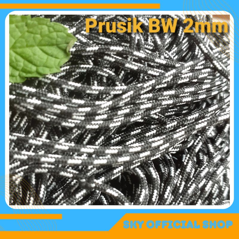 Tali Prusik Perusik 2mm Paracord Kerajinan Tangan Gelang Tali Gunung Stok Garment Panjang 5-10 Meter