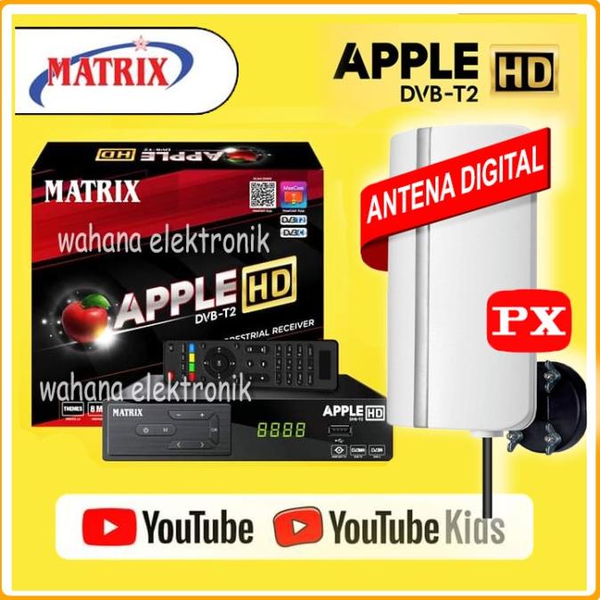 Paket Receiver + Antena Digital Tv Set Top Box Matrix Siaran Digital