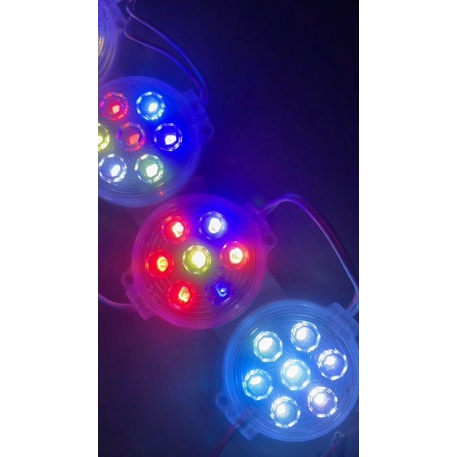 Lampu Led Modul Kolong Truk Bis 24 Volt 7 Led NYALA RGB MODEL.BULAT