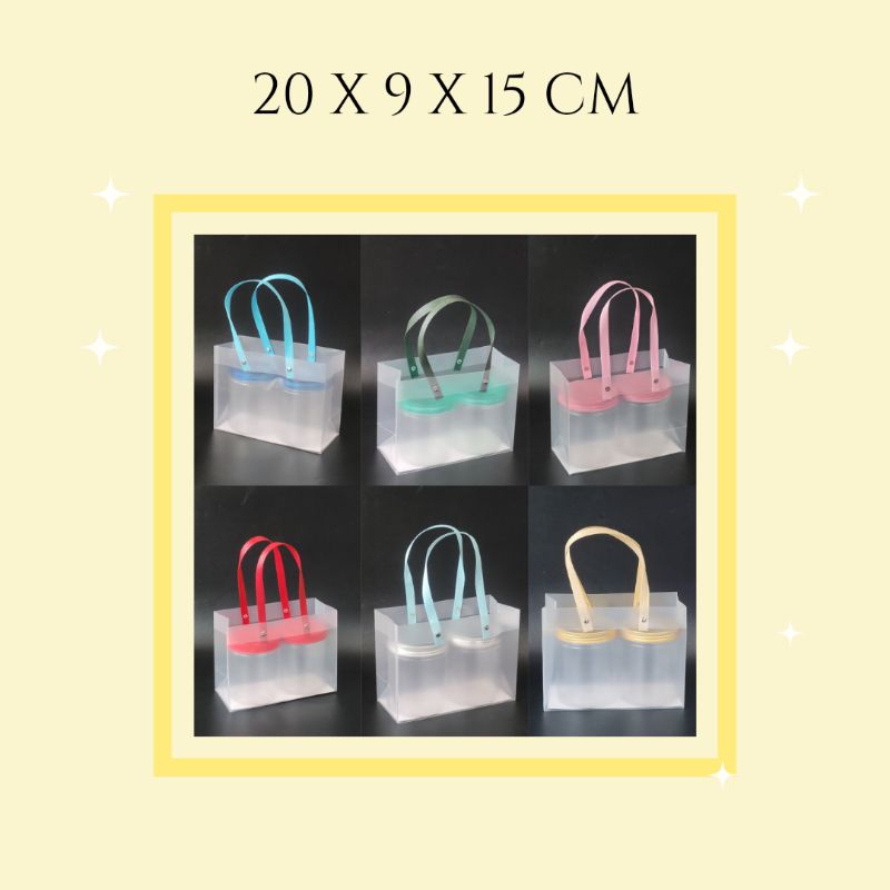 GOODIE BAG PVC 20X9X15 TAS HAMPERS PARCEL NATAL LEBARAN 20X9 20 X 9 CM
