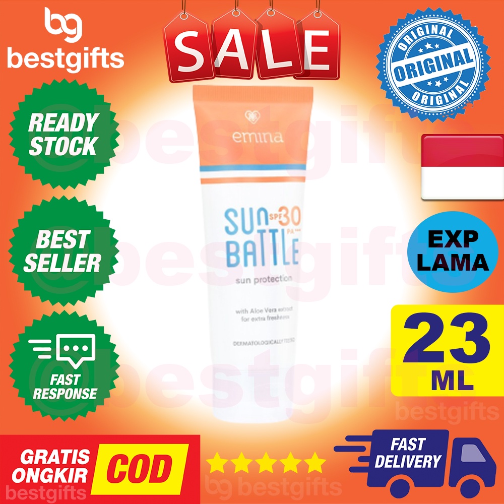 EMINA SUN BATTLE SPF 30 PA+++ SUNSCREEN PELINDUNG DARI SINAR MATAHARI 23 ML