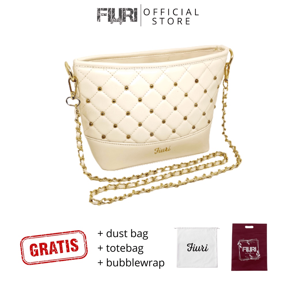 FIURI - OMI BAG COSMIC LATTE - TAS SELEMPANG WANITA CRAM KREM - TAS TREND IMPORT KOREA MURAH - SLINGBAG CEWEK - OUTFIT OOTD FASHION WANITA LEBARAN HARI RAYA RAMADHAN