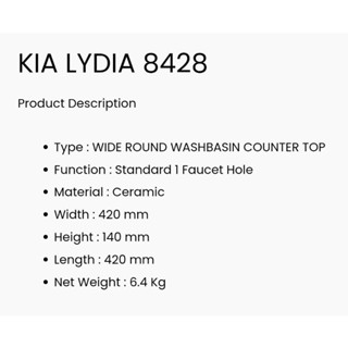 Jual WASTAFEL KERAMIK KIA LYDIA TEMPAT CUCI MUKA WAJAH TANGAN WASTAFEL DUDUK Shopee Indonesia