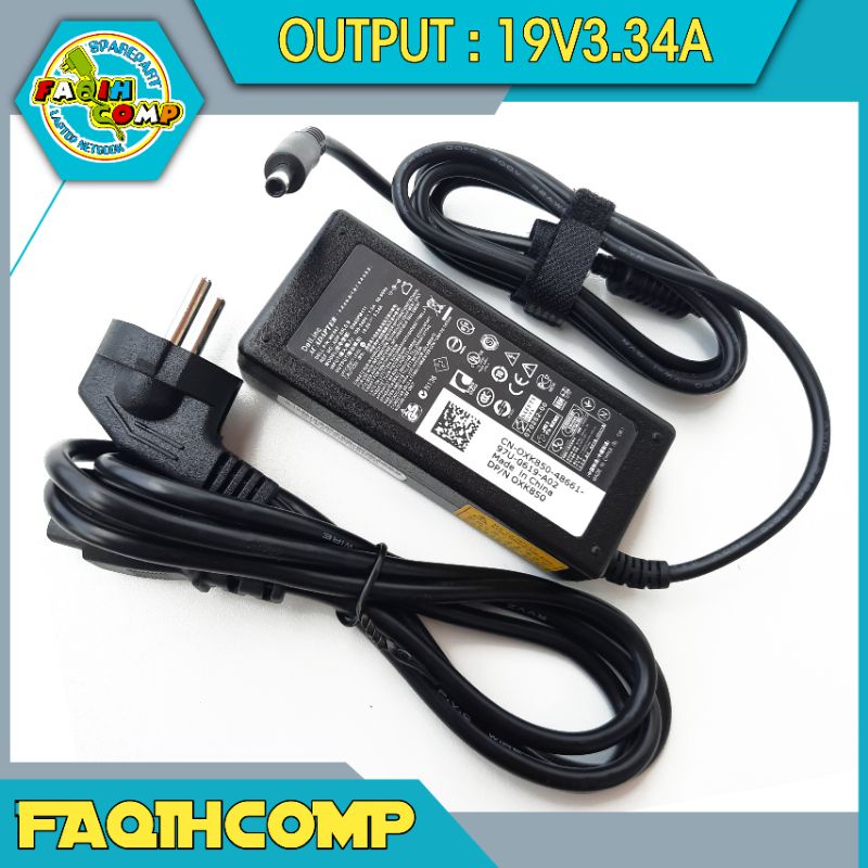 Charger Adaptor Dell Inspiron 11 3000, 14 ,15 3000 Series 19.5V 3.34A 65W DC 4.5x3.0mm