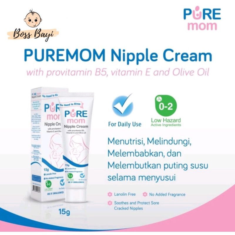 PURE MOM - Nipple Cream / Krim untuk melembabkan,melindungi puting