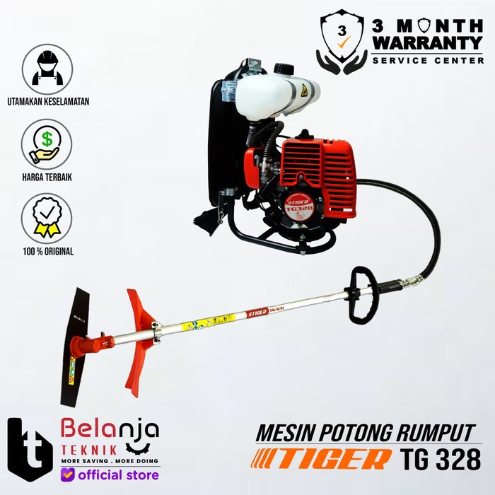 Pemotong Tiger Mesin Potong Rumput Gendong Tg 328 Brush Cutter 2 Tak Tg328