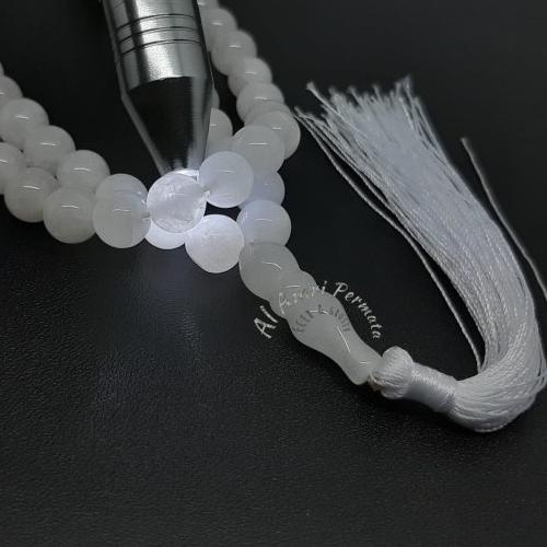 Tasbih Batu Giok Putih Asli 99 Butir - White Jade Original