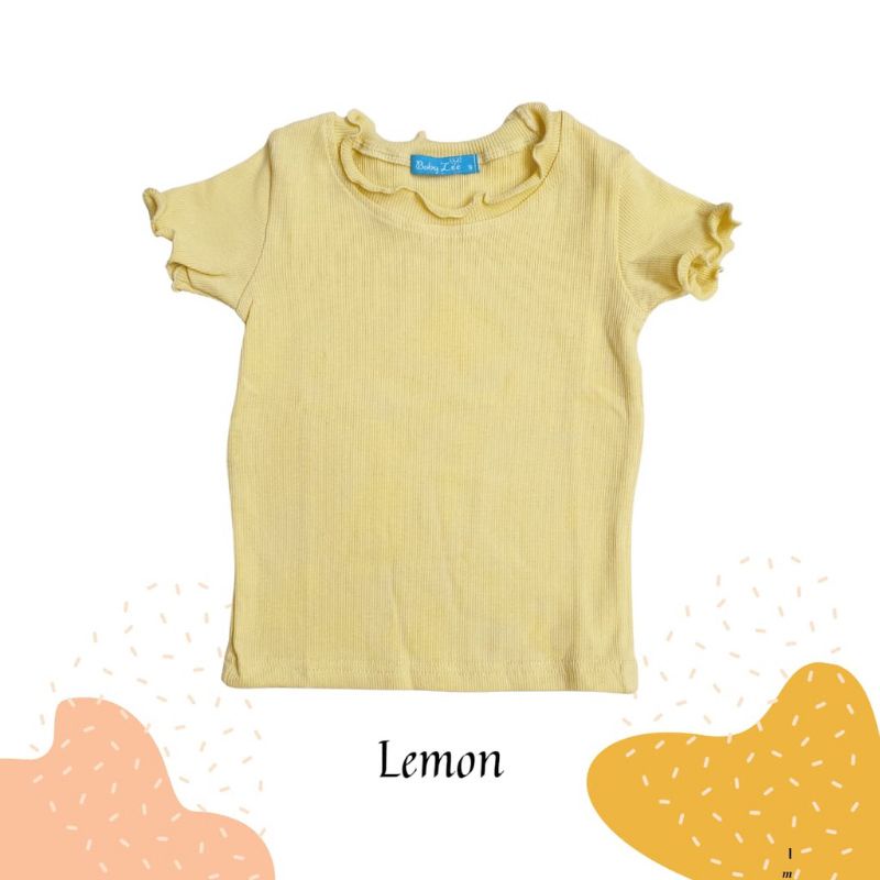 Baju Anak Perempuan Lengan Pendek KRIWIL Ruffle Knit Tee Rib | Baju Anak Perempuan Bahan Knit Rib