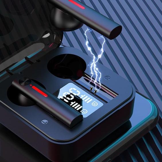 T13 Headset Bluetooth Full Bass Tws Wireless Earphone Noise Cancel - T13-HITAM