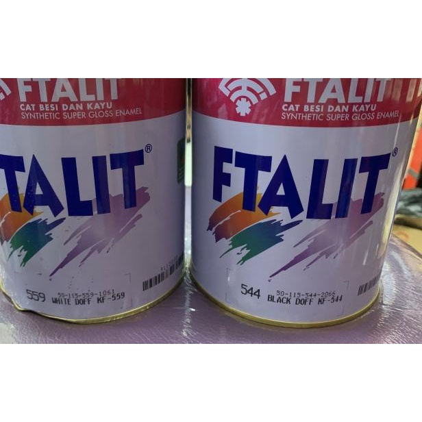 Cat Minyak Ftalit Hitam Doff & Putih Doff 1Kg - Putih Doff