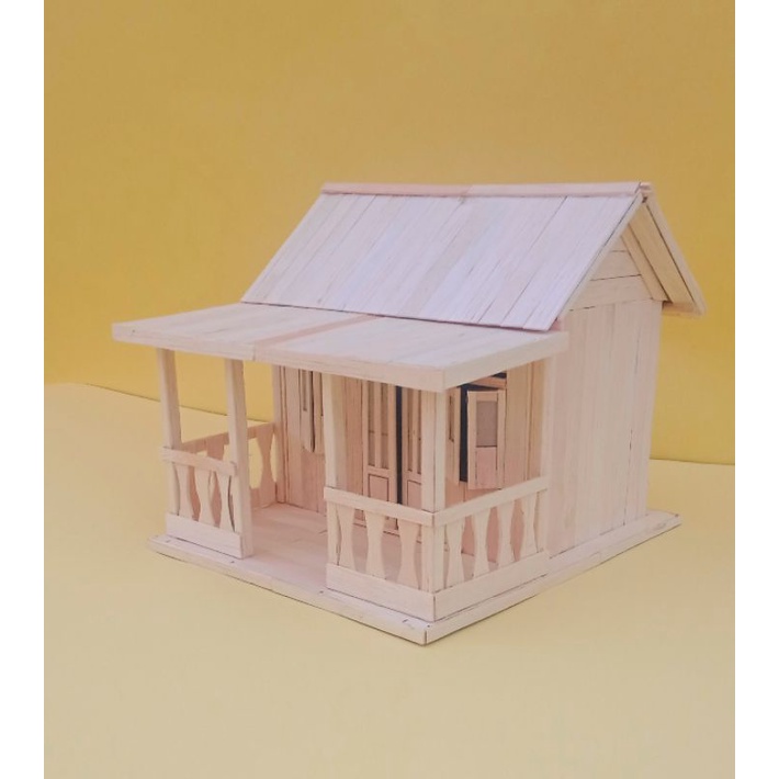 Image of miniatur rumah adat dari stik es krim #4