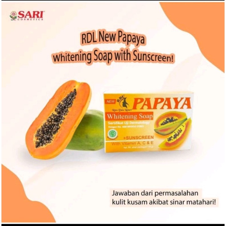 Sabun PAPAYA whitening sabun RDL PAPAYA BPOM 135gr