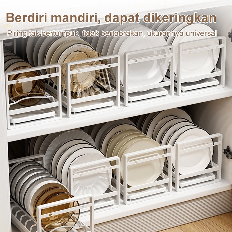 Rak Piring Perapi Dapur/Rak Piring Mangkuk Stainless Steel /Organizer Piring Lemari Berkualitas /Organizer Mangkok Piring