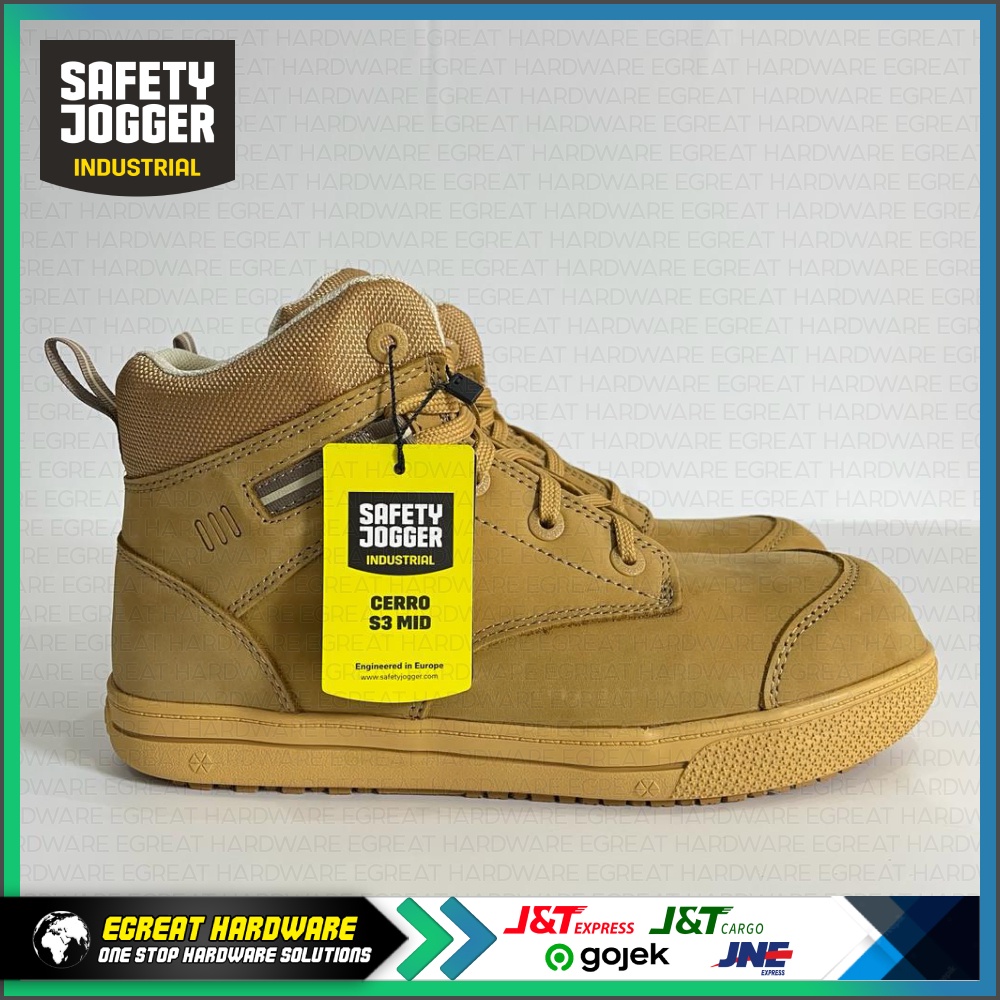 Jual Sepatu Safety Jogger Safety Shoes Cerro S3 Mid Camel Toecap