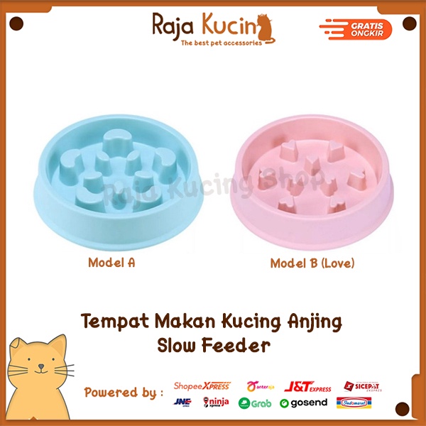 Tempat makan kucing anjing slow feeder