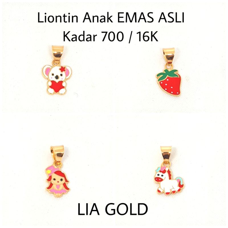 Liontin Anak EMAS ASLI Kadar 700 / 16K  ( TOKO MAS LIA GOLD BEKASI  )