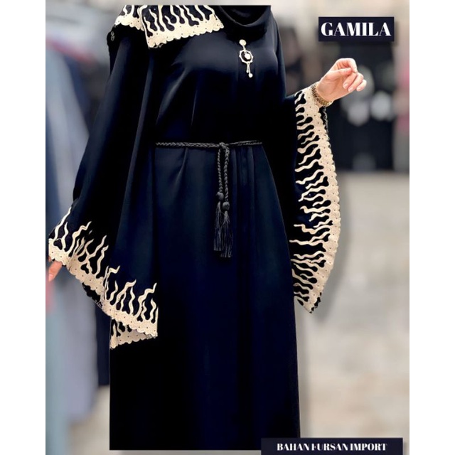 ABAYA GAMILA ORI FURSAN IMPORT SAUDI BORDIR DEWASA