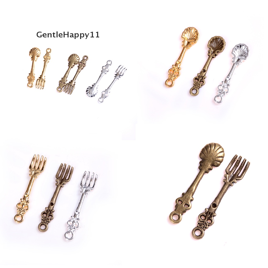 Gentlehappy 10x1 /12 Stainless Rumah Boneka Miniatur Alat Makan Peralatan Makan Sendok Garpu id