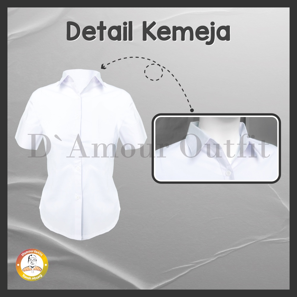 Kemeja Formal Wanita Lengan Pendek Hem Warna Putih Hitam Polos Pakaian Kerja Kantoran Perempuan Bahan Katun Premium Baju Atasan Kantor Cewek  Korean Casual Jumbo Big Size  Ori Import