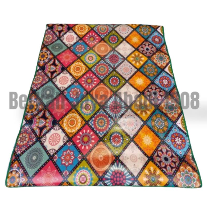 Tikar Spon Gulung Tikar Waterproof Motif Random