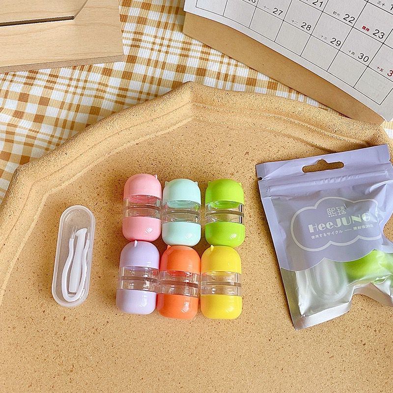 JY CL6 Case Lensa Mini Softlens/Wadah Soflen Capsule/Case Soflens Capsul Motif Lucu/Travelkit/Import Harga Terjangkau