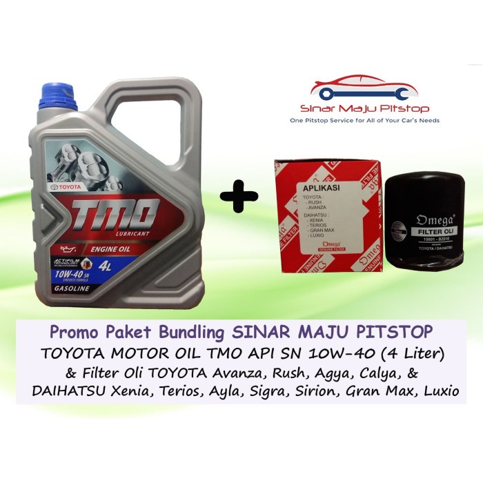 Bundling Oli Mobil Toyota Motor Oil TMO 10W-40 &amp; Filter Oli CALYA