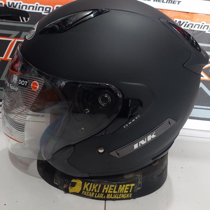 TERLARIS HELM INK METRO 2 DOUBLE ORIGINAL VISOR SOLID HITAM BLACK DOFF