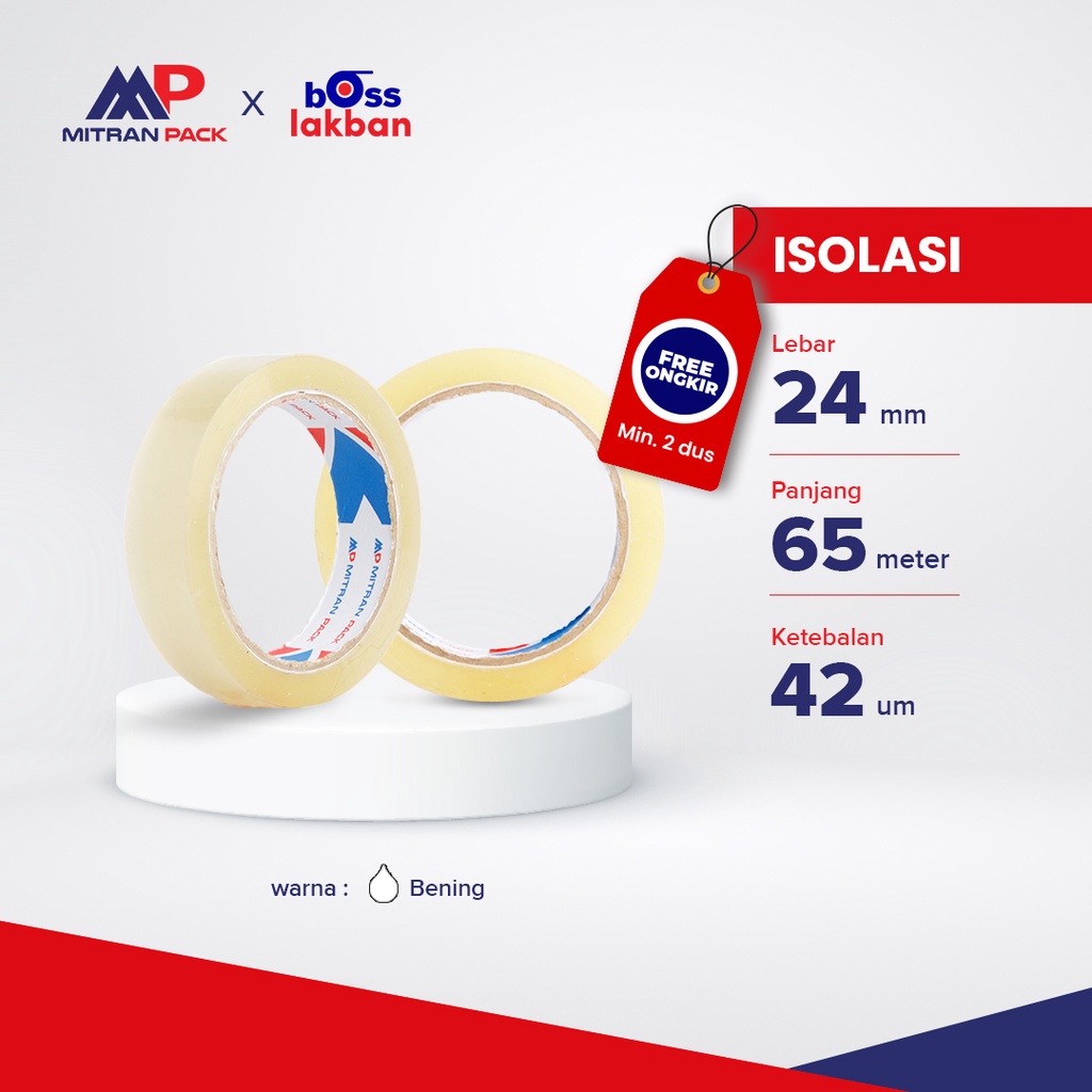 

Isolasi / Solatip Mitran Pack 24mm / 1 inch x 70 meter / 80 yard