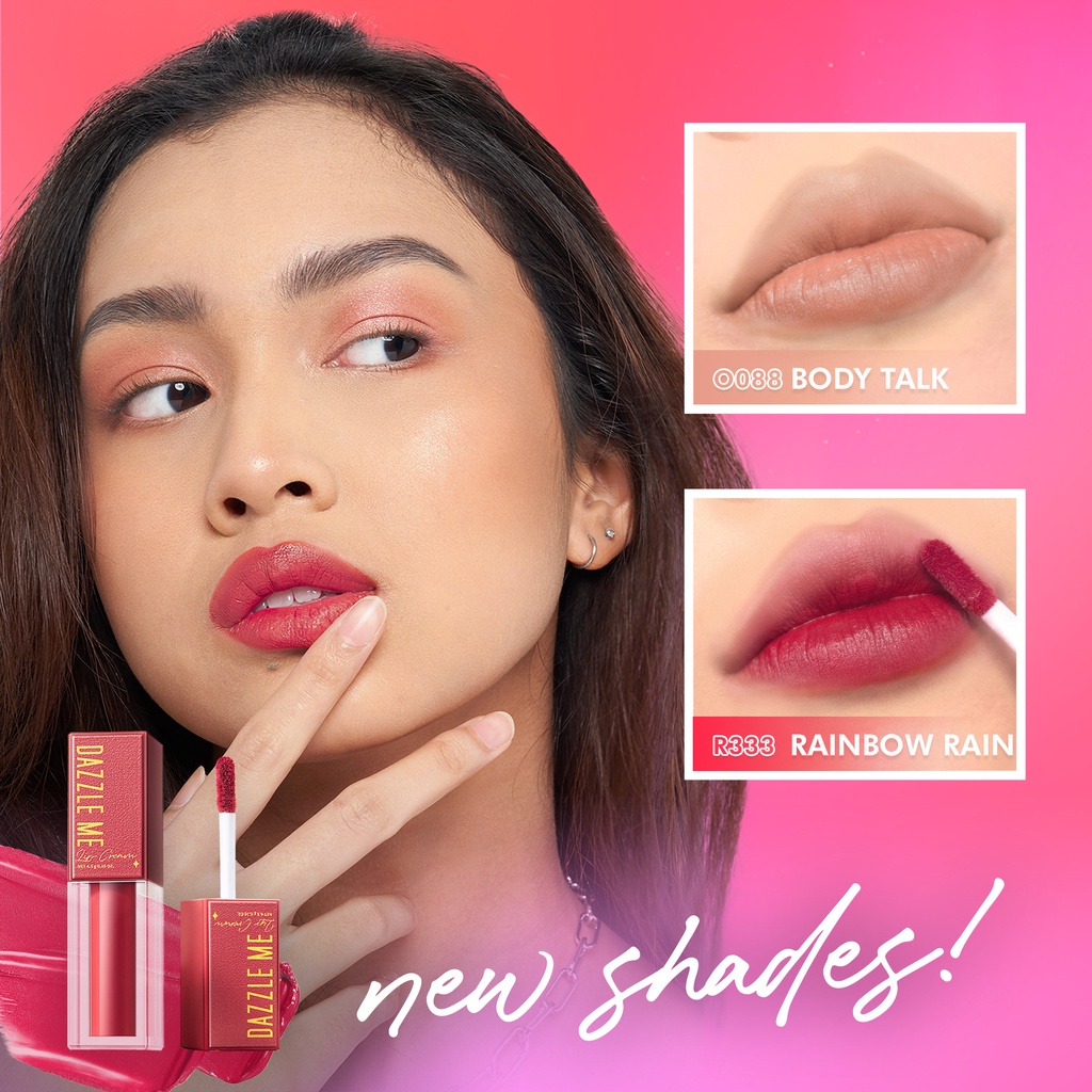 [Bundle NEW Shades] DAZZLE ME Mousse Lip Cream | Silky Lipstik Moisturizing Lip Care Reduce Lip Wrinkles BPOM