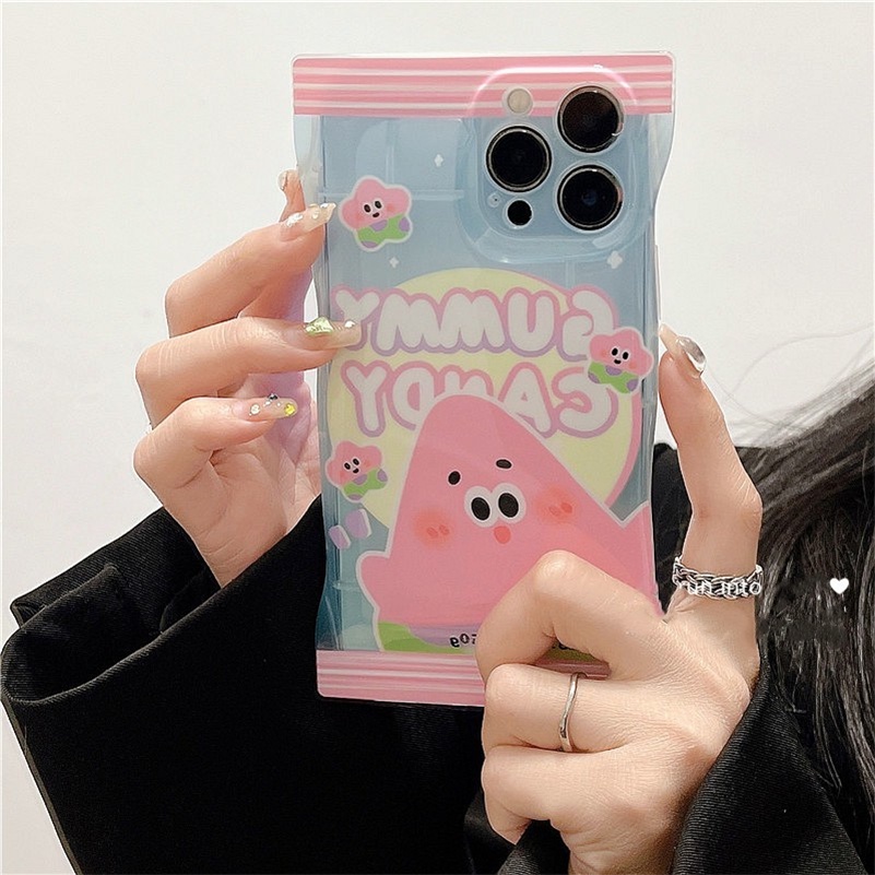 Soft Case Silikon Motif Kartun Warna Permen Untuk iPhone 14 13 12 11 Pro Max X Xr Xs Max 8 7 6 6s Plus SE