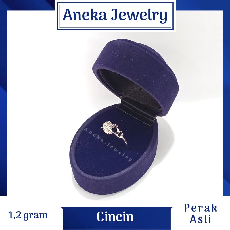 Cincin CD Love Mata2, Perak 925, Sepuh Emas Putih