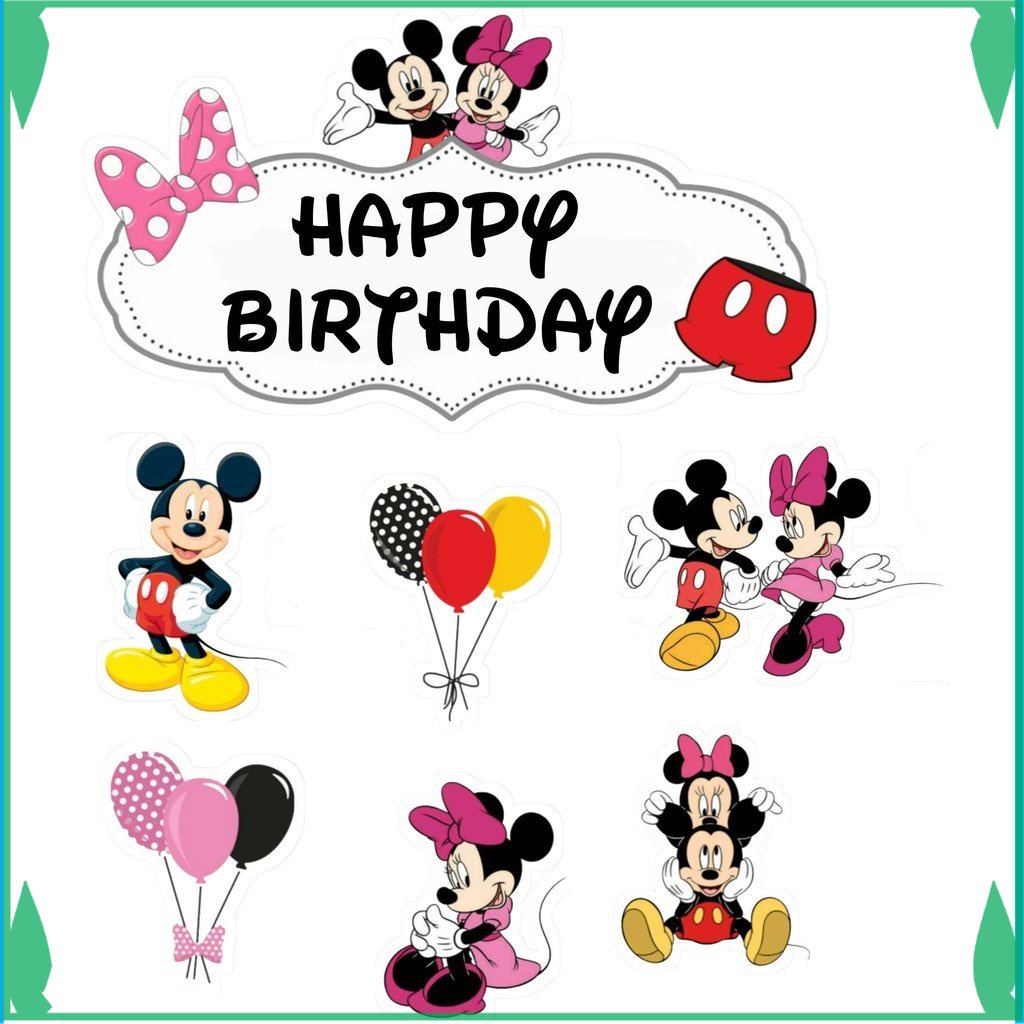 

TOPER KUE TOPPER CAKE ULANG TAHUN / HIASAN KUE MICKEY MINNIE MOUSE FADHILSOUVENIR